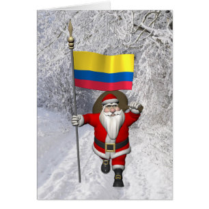 Cartão Papai Noel Com Alferes Da Colômbia