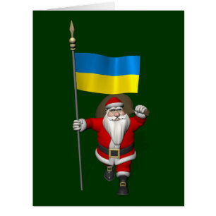 Cartão Papai Noel Com Alferes Da Ucrânia