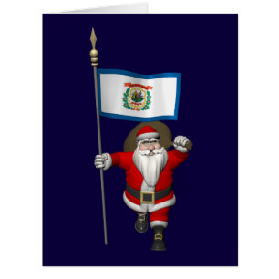 Cartão Papai Noel Com Alferes Da Virgínia Ocidental