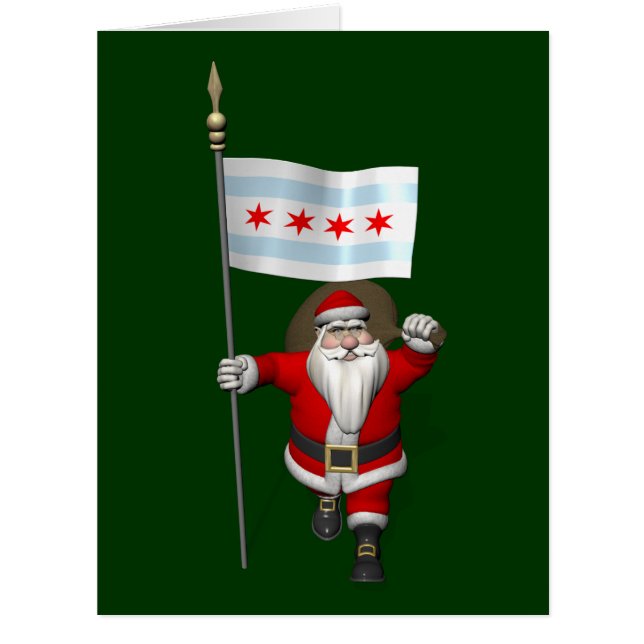 Cartão Papai Noel Com Alferes De Chicago (Frente)