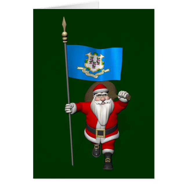 Cartão Papai Noel Com Alferes De Connecticut (Frente)