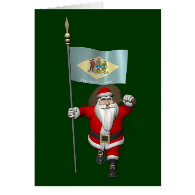 Cartão Papai Noel Com Alferes De Delaware (Frente)