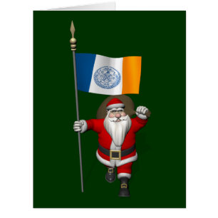 Cartão Papai Noel Com Alferes De Nova Iorque