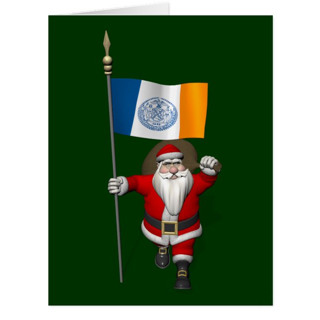 Cartão Papai Noel Com Alferes De Nova Iorque (Frente)