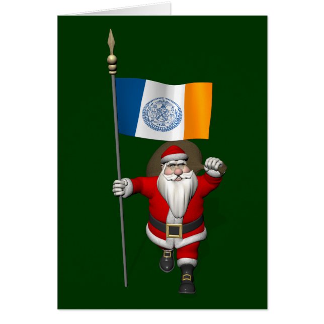 Cartão Papai Noel Com Alferes De Nova Iorque (Frente)