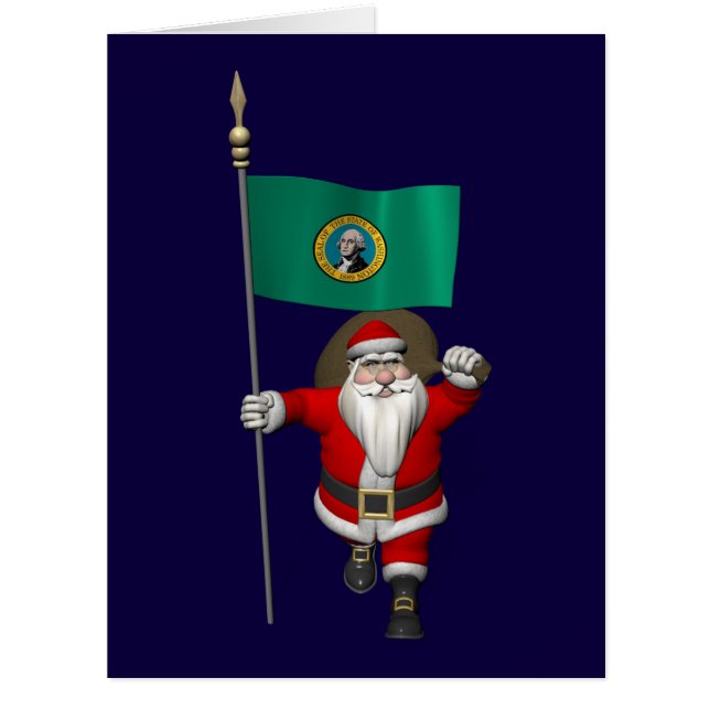 Cartão Papai Noel Com Alferes De Washington (Frente)