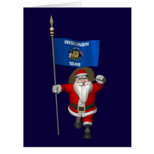 Cartão Papai Noel Com Alferes De Wisconsin