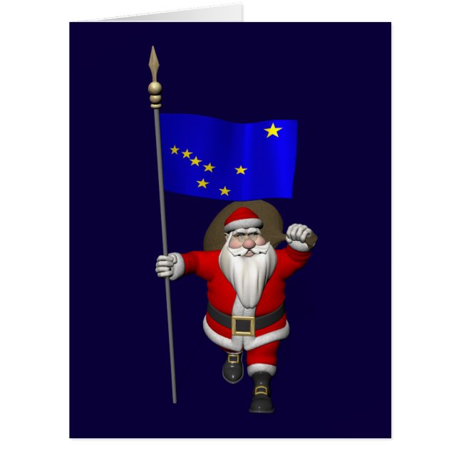 Cartão Papai Noel Com Alferes Do Alasca (Frente)