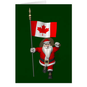 Cartão Papai Noel Com Alferes Do Canadá