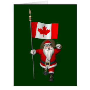 Cartão Papai Noel Com Alferes Do Canadá