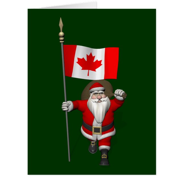 Cartão Papai Noel Com Alferes Do Canadá (Frente)
