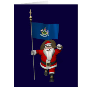 Cartão Papai Noel Com Alferes Do Maine