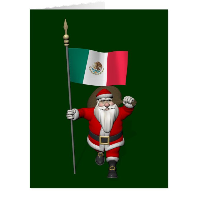 Cartão Papai Noel Com Alferes Do México (Frente)