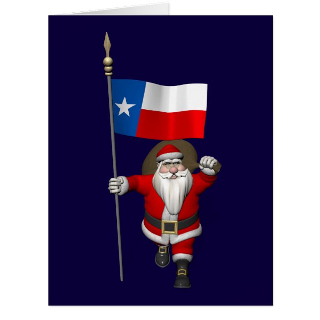 Cartão Papai Noel Com Alferes Do Texas (Frente)