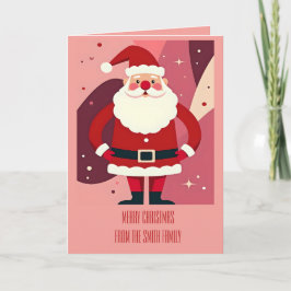 Cartão Papai Noel Com as Mãos nos Quadris Sendo Alegre