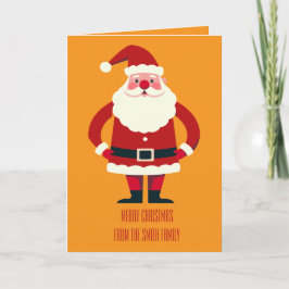 Cartão Papai Noel Com as Mãos nos Quadris Sendo Jovial