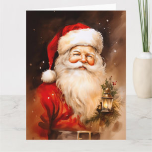 Cartão Papai Noel com lanterna