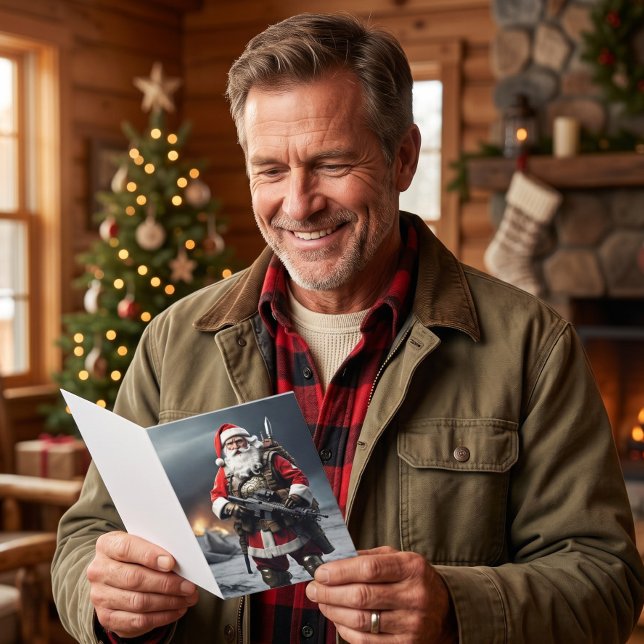 Cartão Papai Noel da Segunda Emenda Carta de Natal Patrió (Criador carregado)