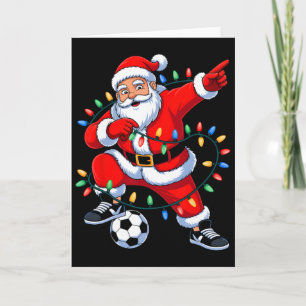 Cartão Papai Noel Dabbing Luzes de Natal Futebol Natal Me