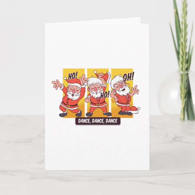 Cartão Papai Noel Dançando Natal (Frente)