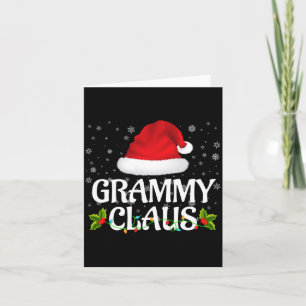Cartão Papai Noel de Natal Luzes Família de Pijama Grammy