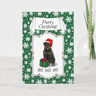Cartão Papai Noel de Natal Que Rottweiler Cachorro Engra