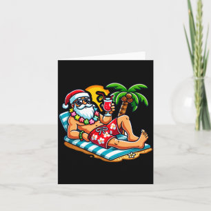 Cartão Papai Noel de sunga Festa de Natal de Verão na Pra