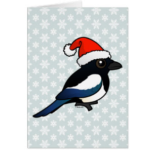 Cartão Papai noel do Magpie