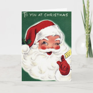 Cartão Papai Noel do Natal Retrô