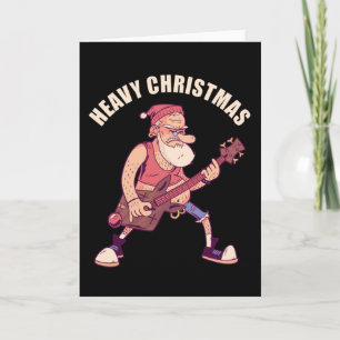 Cartão Papai Noel do Rock de Natal Pesado