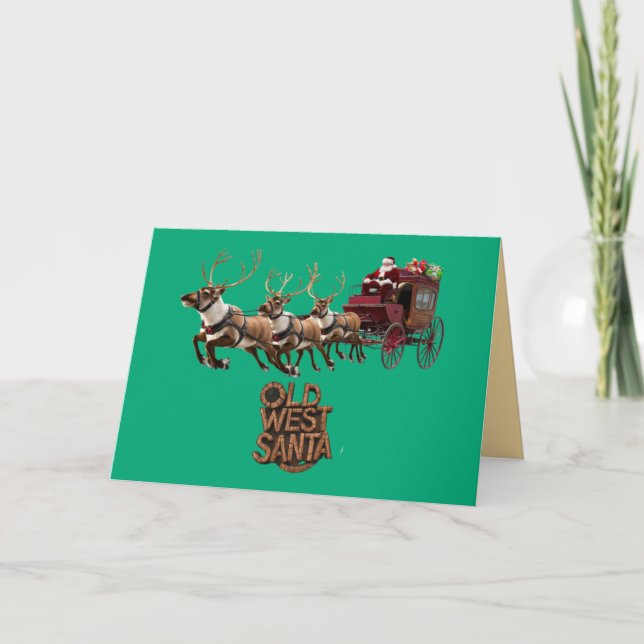 Cartão Papai Noel do Velho Oeste (Frente)