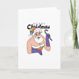Cartão Papai Noel drag queen