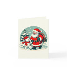 Papai Noel e pequeno urso polar