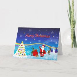 Cartão Papai Noel e Rena