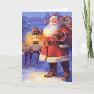 Cartão Papai Noel e suas renas