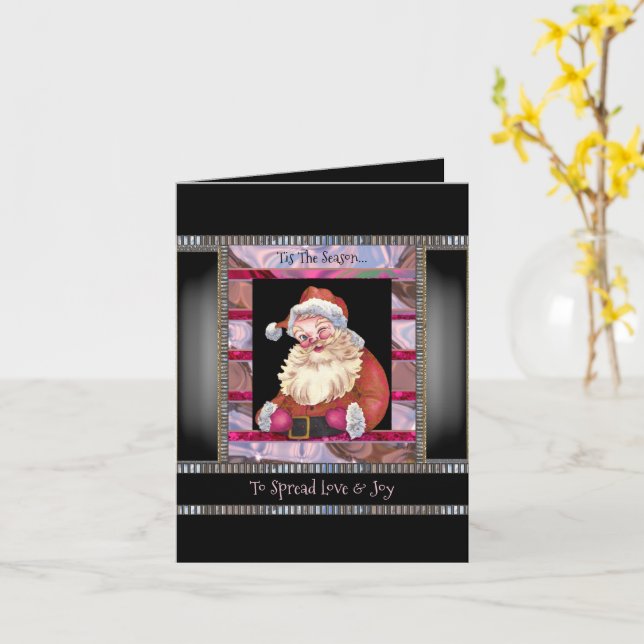 Cartão Papai Noel Elegante Natal  (Flor Amarela)