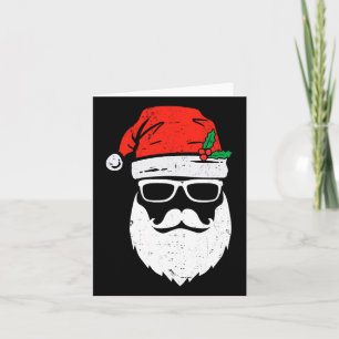 Cartão Papai Noel Enfrenta Pulmões Com A Barba De Chapéu
