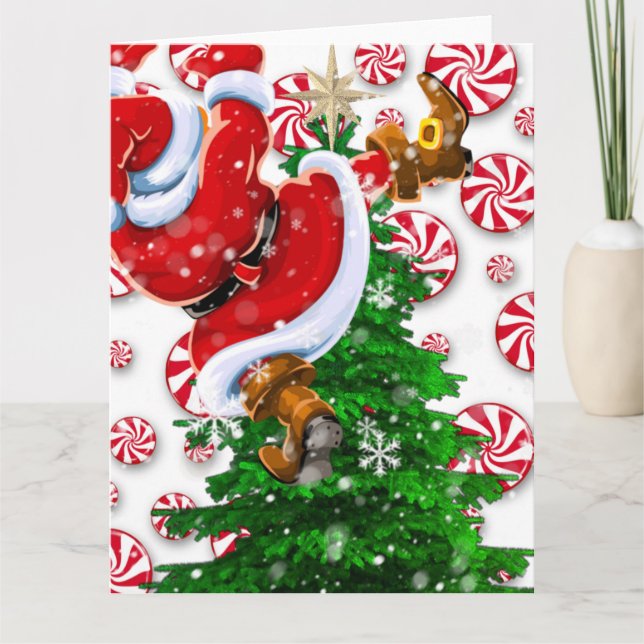 Cartão Papai Noel engraçado  (Frente)