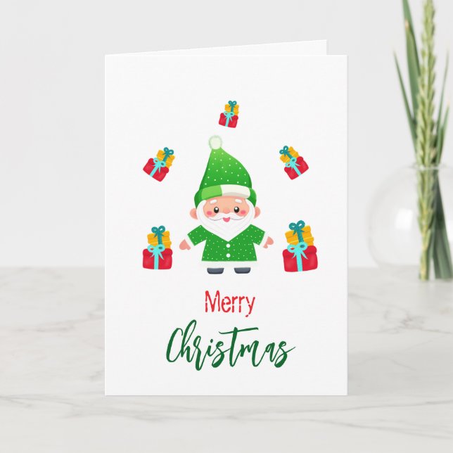 Cartão Papai Noel engraçado (Frente)