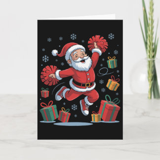 Cartão Papai Noel engraçado aplaudindo líder de torcida N