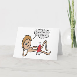 Cartão Papai Noel Engraçado Aqui Humor de Natal