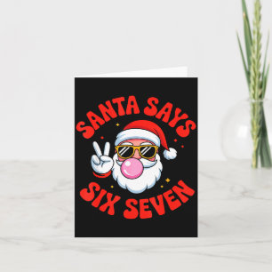 Cartão Papai Noel Engraçado Diz 6 7 Seis Sete Meme de Nat