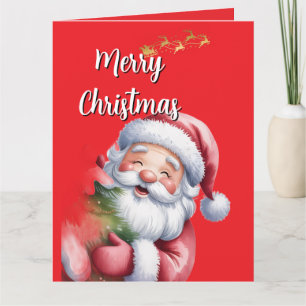 Cartão Papai Noel Engraçado e Fofo & Tipografia