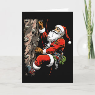 Cartão Papai Noel engraçado escalando Natal Xmas Boulderi