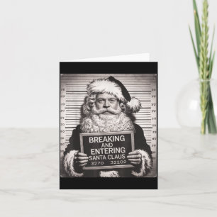 Cartão Papai Noel engraçado Mugshot Natal – Papai Noel Xm