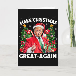 Cartão Papai Noel Engraçado Trump 2025 Faça o Natal Grand
