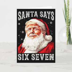 Cartão Papai Noel Engraçado Trump 6-7 Meme Natal Seis Set