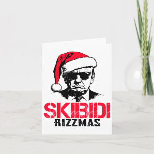 Cartão Papai Noel Engraçado Trump Skibidi Rizzmas É a Épo