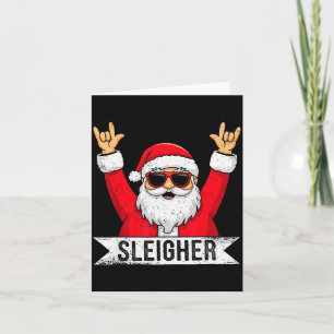 Cartão Papai Noel Esquiador de Natal Rocker Homens Mulher