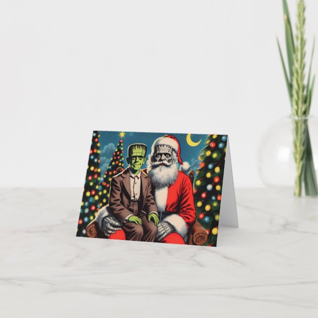 Cartão Papai Noel Frankenstein  (Frente)